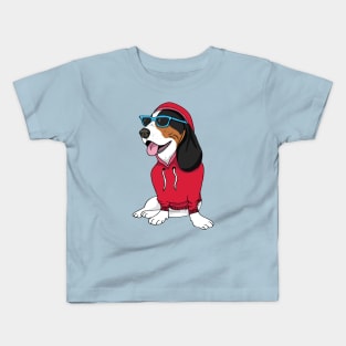 Hipster Basset Hound Kids T-Shirt